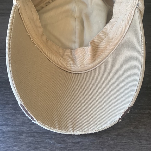 KBETHOS Tan Embellished Distressed Cross Adjustable Baseball Cap - Picture 6 of 7